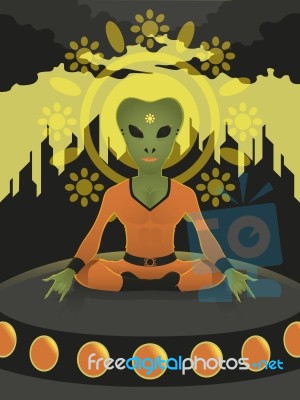 Alien Meditation Stock Image