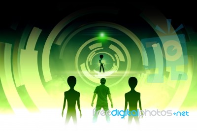 Alien Will Invasion Stock Photo