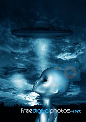 Alien,3d Illustration Concept Background Stock Image