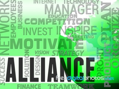 Alliance Words Represents Partner Teamwork And Network Stock Image