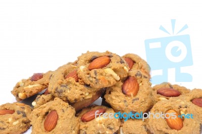 Almond Choccolate Chip Cookies Stock Photo