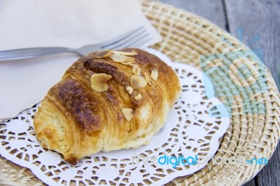 Almond Croissant Stock Photo