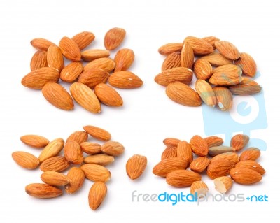 Almond Isolated On White Background Stock Photo