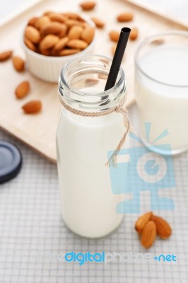 Almond Milk Stock Photo