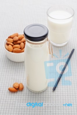 Almond Milk Stock Photo