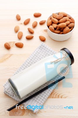 Almond Milk Stock Photo