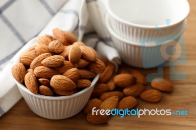 Almond Nut Organic Healthy Snack Vegan Vegetarian Stock Photo