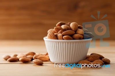 Almond Nut Organic Healthy Snack Vegan Vegetarian Stock Photo