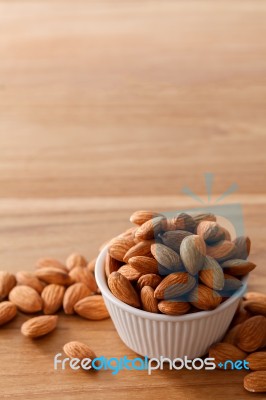 Almond Nut Organic Healthy Snack Vegan Vegetarian Stock Photo