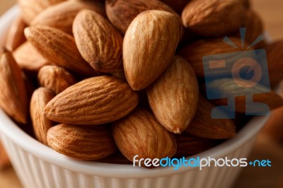 Almond Nut Organic Healthy Snack Vegan Vegetarian Stock Photo