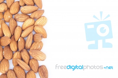 Almond Nuts Isolated On White Background Stock Photo