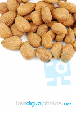 Almond Nuts On White Stock Photo