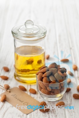 Almond Oil Organic Healthy Nut Vegan Vegetarian Healthy Stock Photo