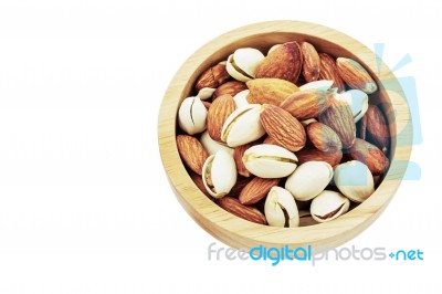 Almonds In Bowl Stock Photo