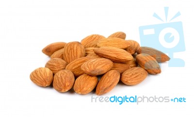 Almonds Isolated On The White Background Stock Photo