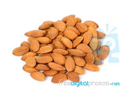 Almonds Isolated On White Background Stock Photo