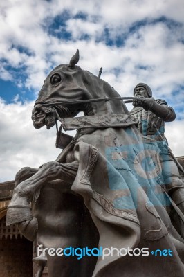 Alnwick, Northumberland/uk - August 19 : Statue Of Harry Hotspur… Stock Photo