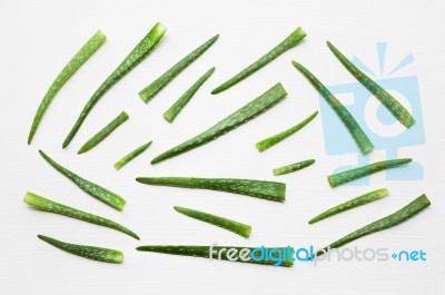 Aloe Vera  On White Background Stock Photo