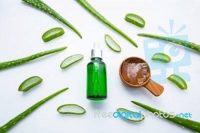 Aloe Vera On White Background Stock Photo