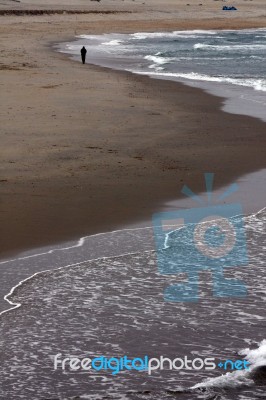 Alone In The Beach Stock Photo