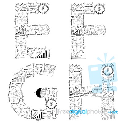 Alphabet Drawing Business Plan Concept Ideas Stock Image