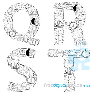 Alphabet Drawing Business Plan Concept Ideas Stock Image