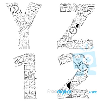 Alphabet Drawing Business Plan Concept Ideas Stock Image