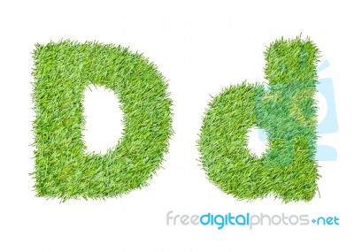 Alphabet From The Green Grass. Isolated On White Stock Photo