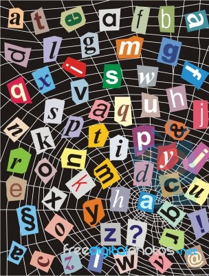 Alphabet On A Web Stock Image