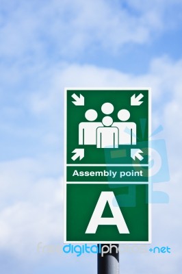 Alphabetical Assembly Point Sign Stock Photo