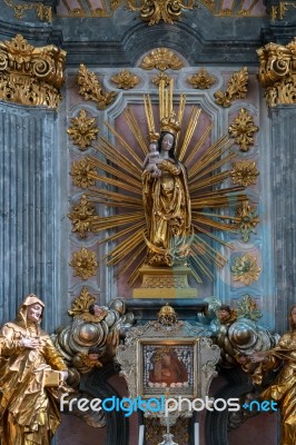 Altar In The Catholic Church In Attersee Stock Photo