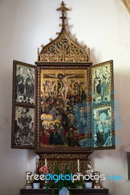 Altar In The Maria Hilf Pilgrimage Church In Hallstatt Stock Photo