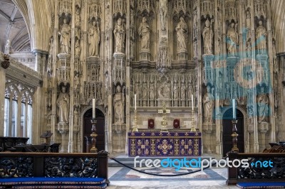 Altar In Winchester Cathedral Stock Photo