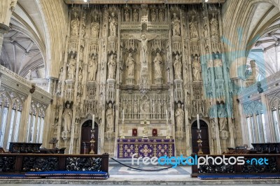 Altar In Winchester Cathedral Stock Photo