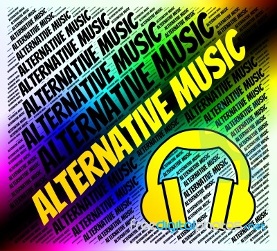 Alternative Music Means Sound Track And Alternates Stock Image