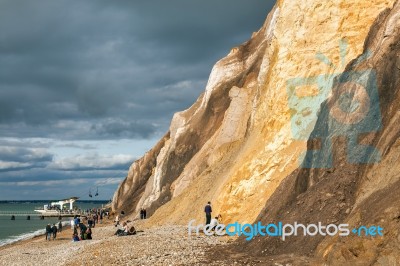 Alum Bay, Isle Of Wight/uk - October 30 : People On Alum Bay Bea… Stock Photo