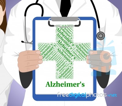 Alzheimer's Disease Shows Mental Deterioration And Affliction Stock Image