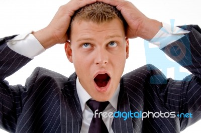 Amazed Businessman Stock Photo