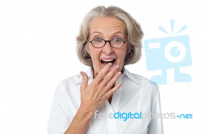 Amazed Senior Citizen Stock Photo