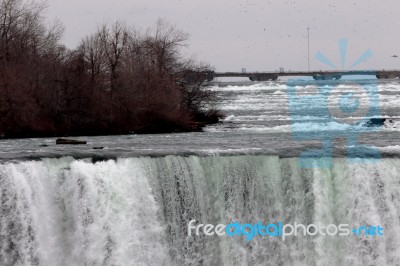 Amazing Powerfull Niagara Waterfall And Its Source Stock Photo