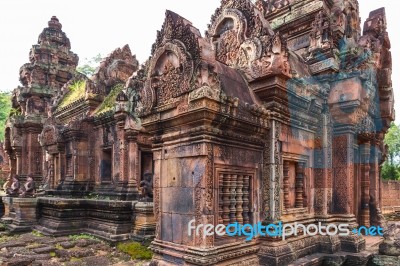 Amazing Temple  Ancient Bayon Castle, Angkor Thom, Siem Reap, Cambodia Stock Photo