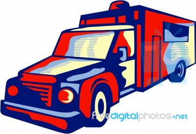 Ambulance Emergency Vehicle Retro Stock Image