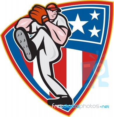 American Baseball Pitcher Shield Stock Image