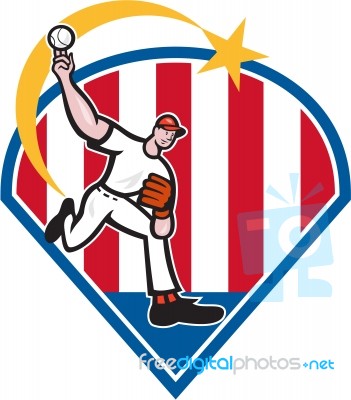 American Baseball Pitcher Star Stock Image