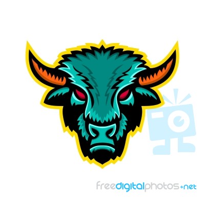 American Bison Head Sports Mascot Stock Image