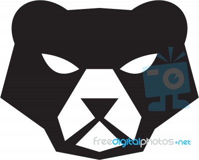 American Black Bear Head Retro Stock Image