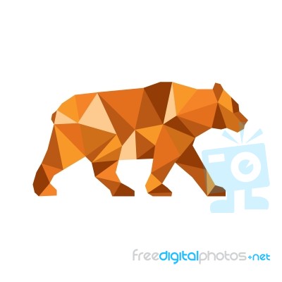 American Black Bear Side Low Polygon Stock Image