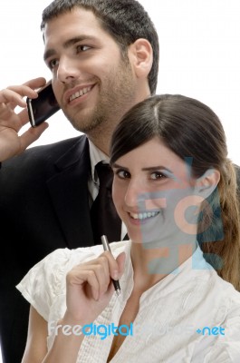 American Business Couple Posing Stock Photo