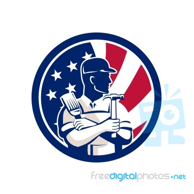 American Diy Expert Usa Flag Icon Stock Image