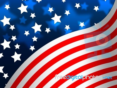 American Flag Banner Means States America And Stars
 Stock Image